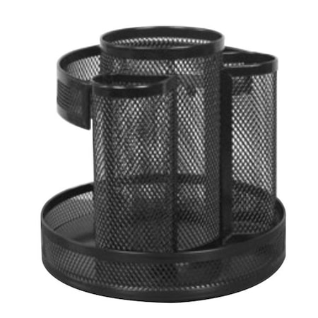Universal Office Products Universal Office Products UNV20022 6.5 x 6.2 in. Metal Mesh Rotating Desktop Organizer; Black 20022